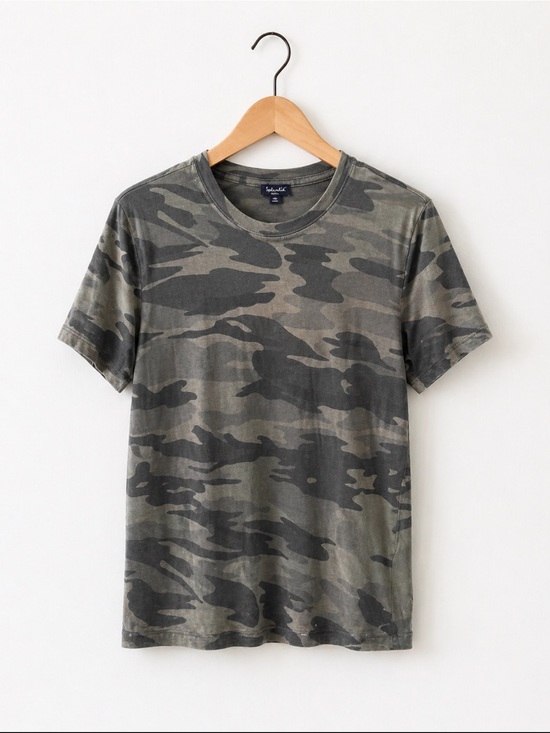 Splendid Tops - Splendid Camo Crewneck Tee Olive Black Short Sleeve T-Shirt Size S